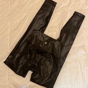 Lulu lemon black leather leggings!